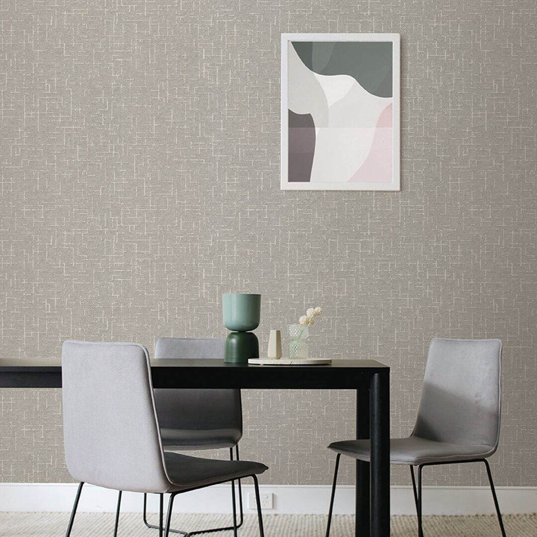 Taupe Abstract Maze Texture Wallpaper