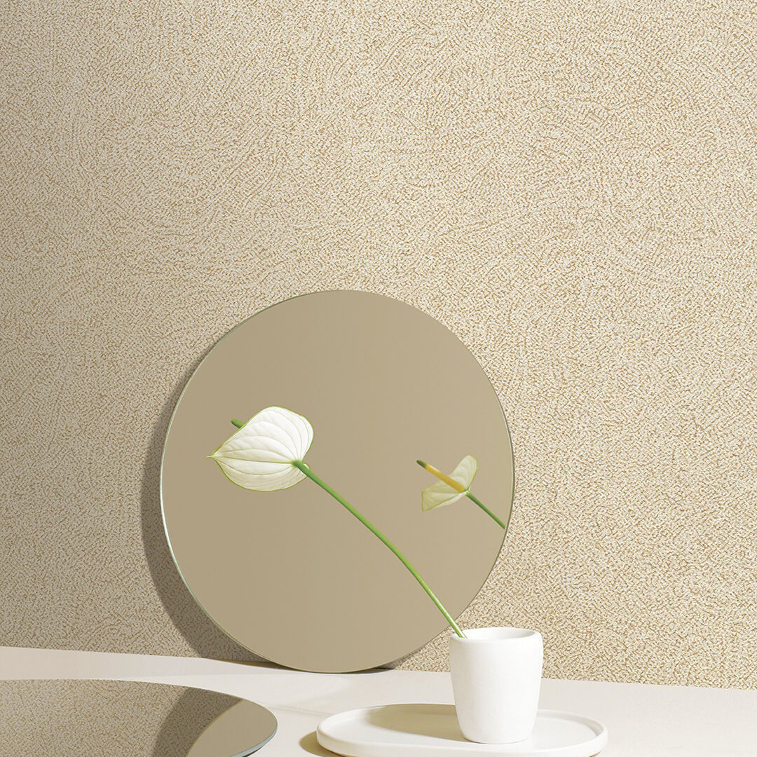 Soft Gold Beige Brushed Plaster Wallpaper