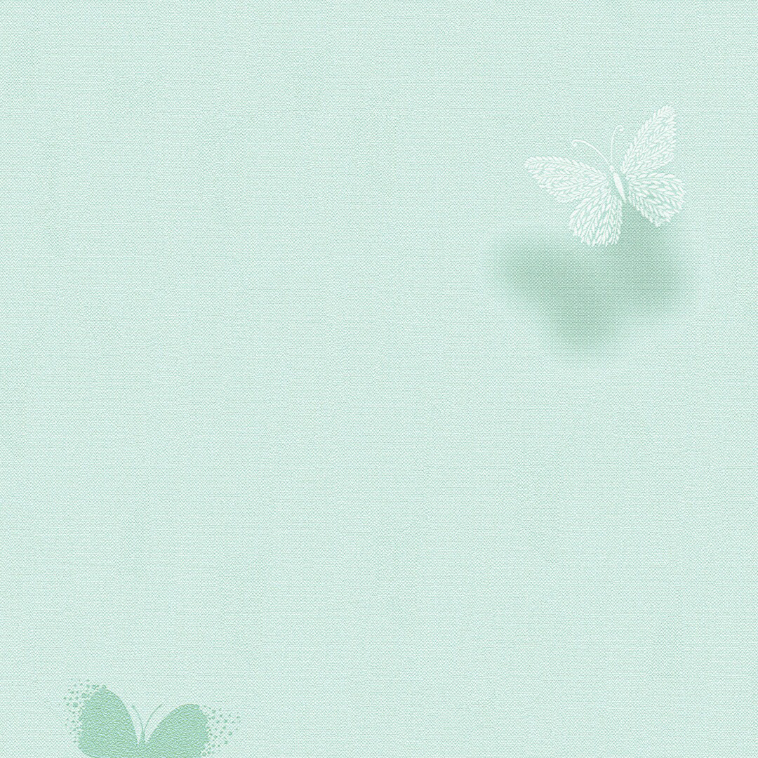 Mint Green Butterfly Kids Wallpaper