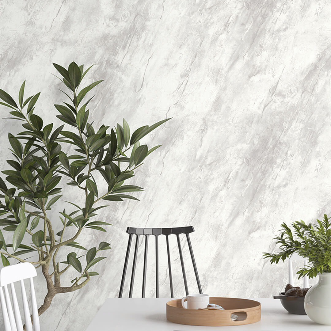 White Carrara Marble Wallpaper