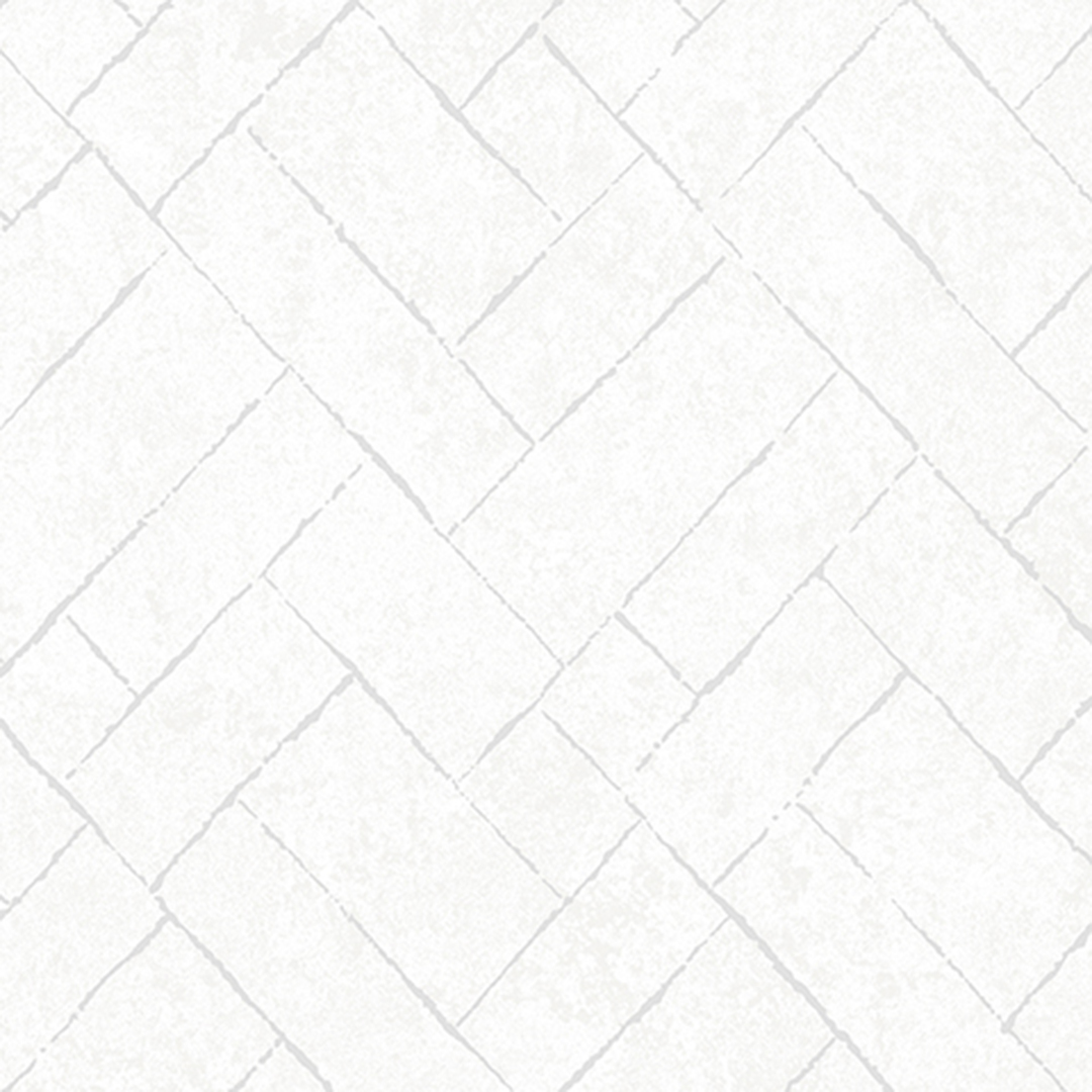 White Herringbone Brick Tile Effect Wallpaper