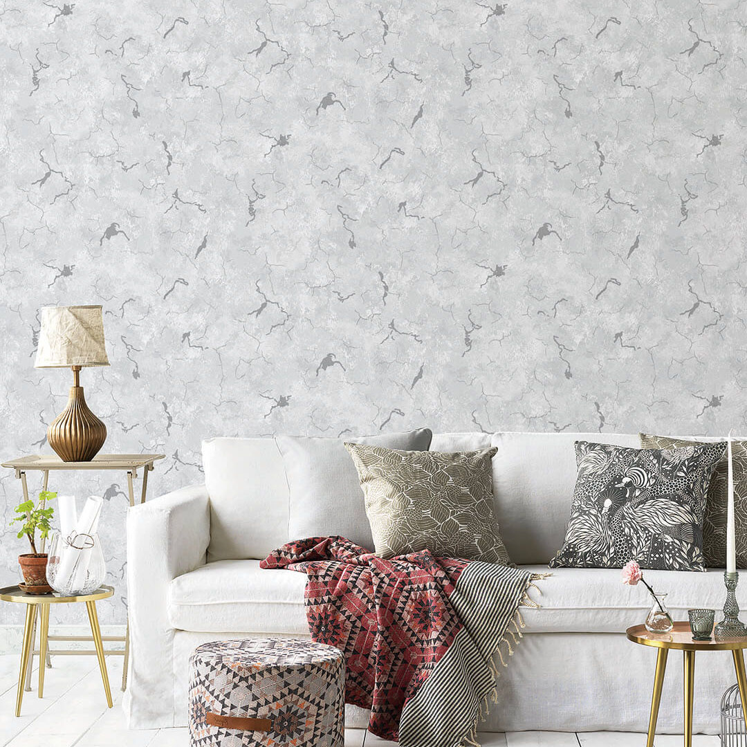 Grey Kintsugi Marble Wallpaper