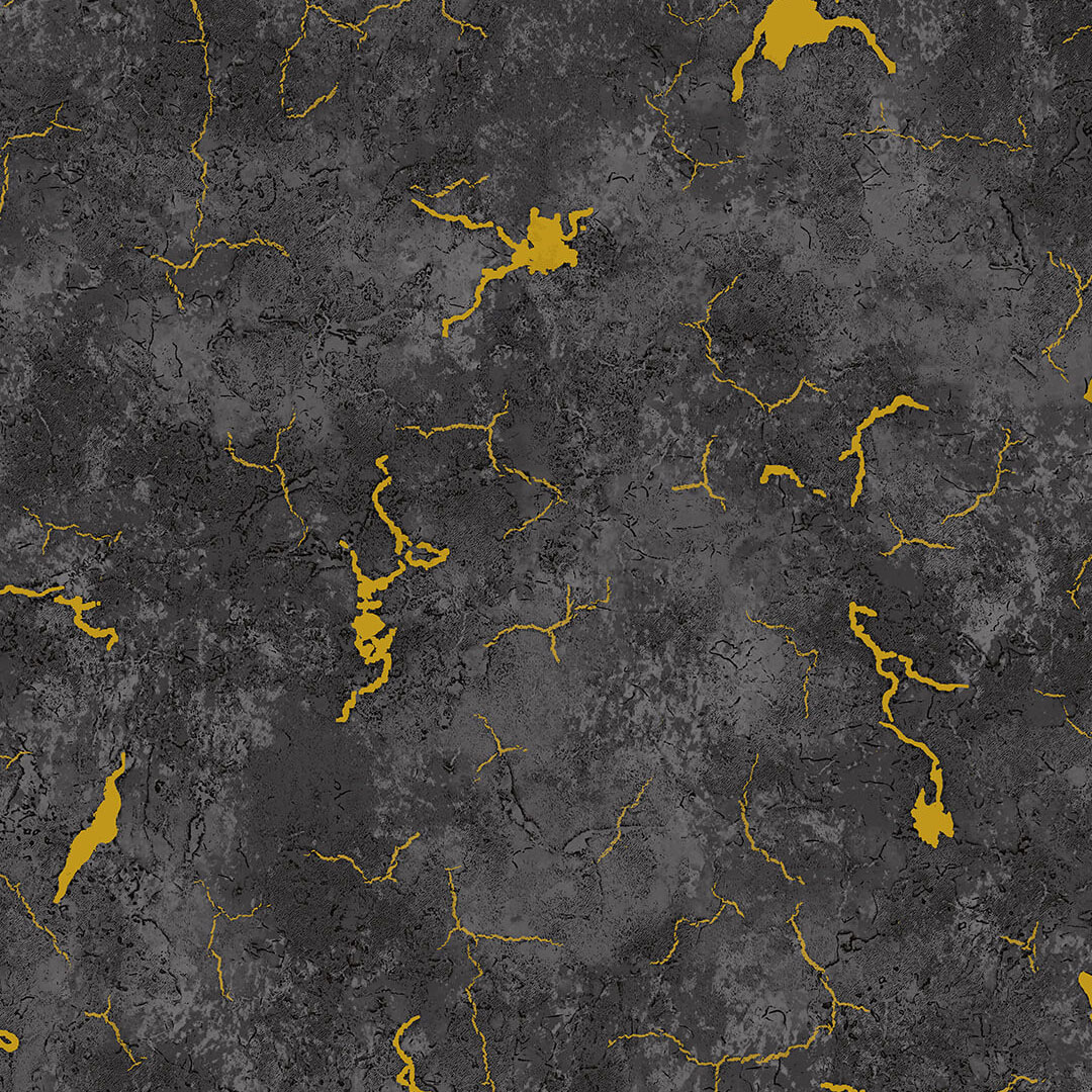 Charcoal & Gold Kintsugi Marble Wallpaper