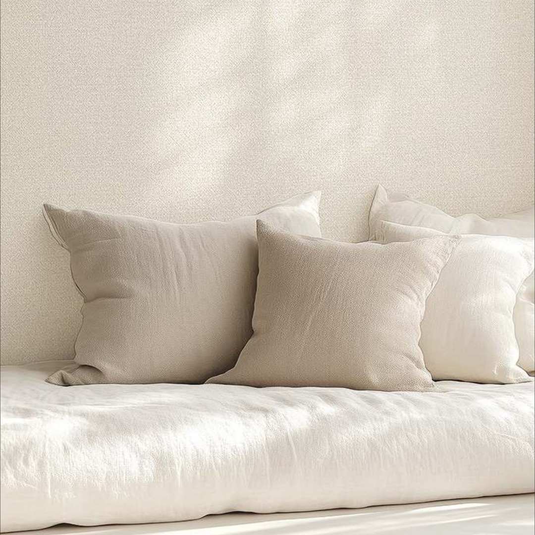 Warm Sand Basket Weave Linen Wallpaper