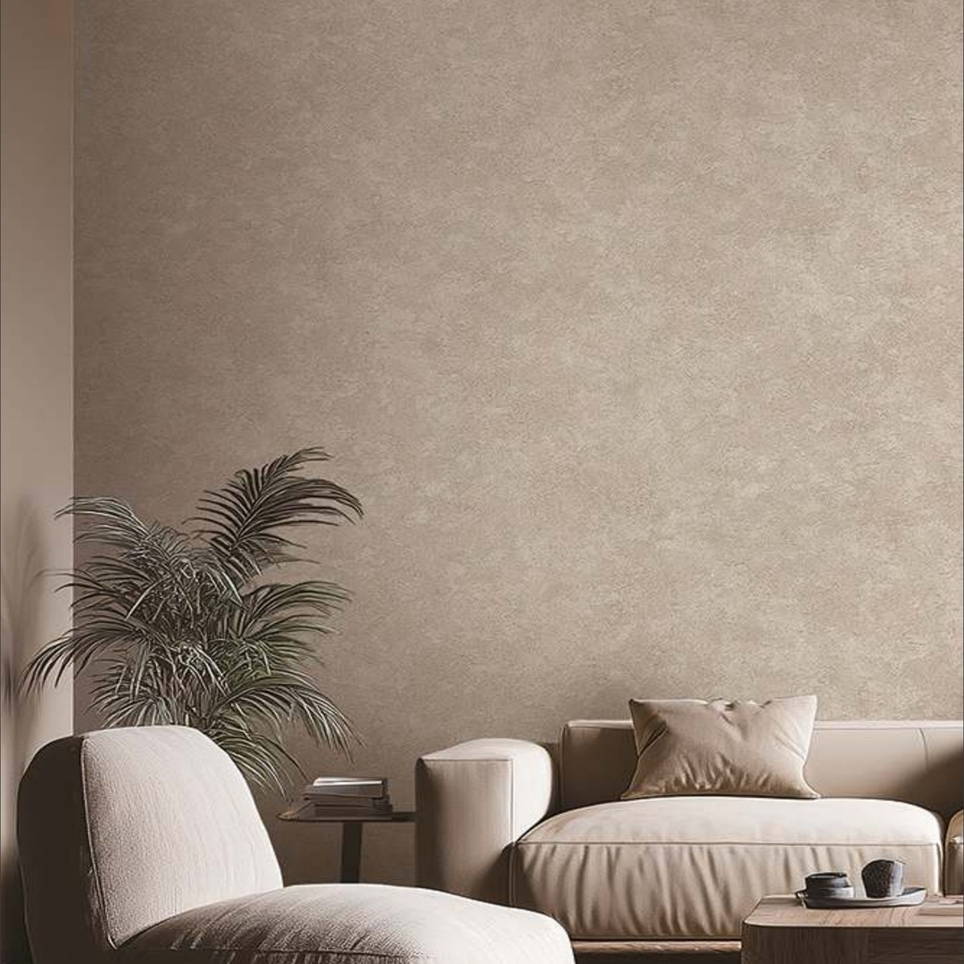 Golden Sand Beige Mottled Plaster Wallpaper