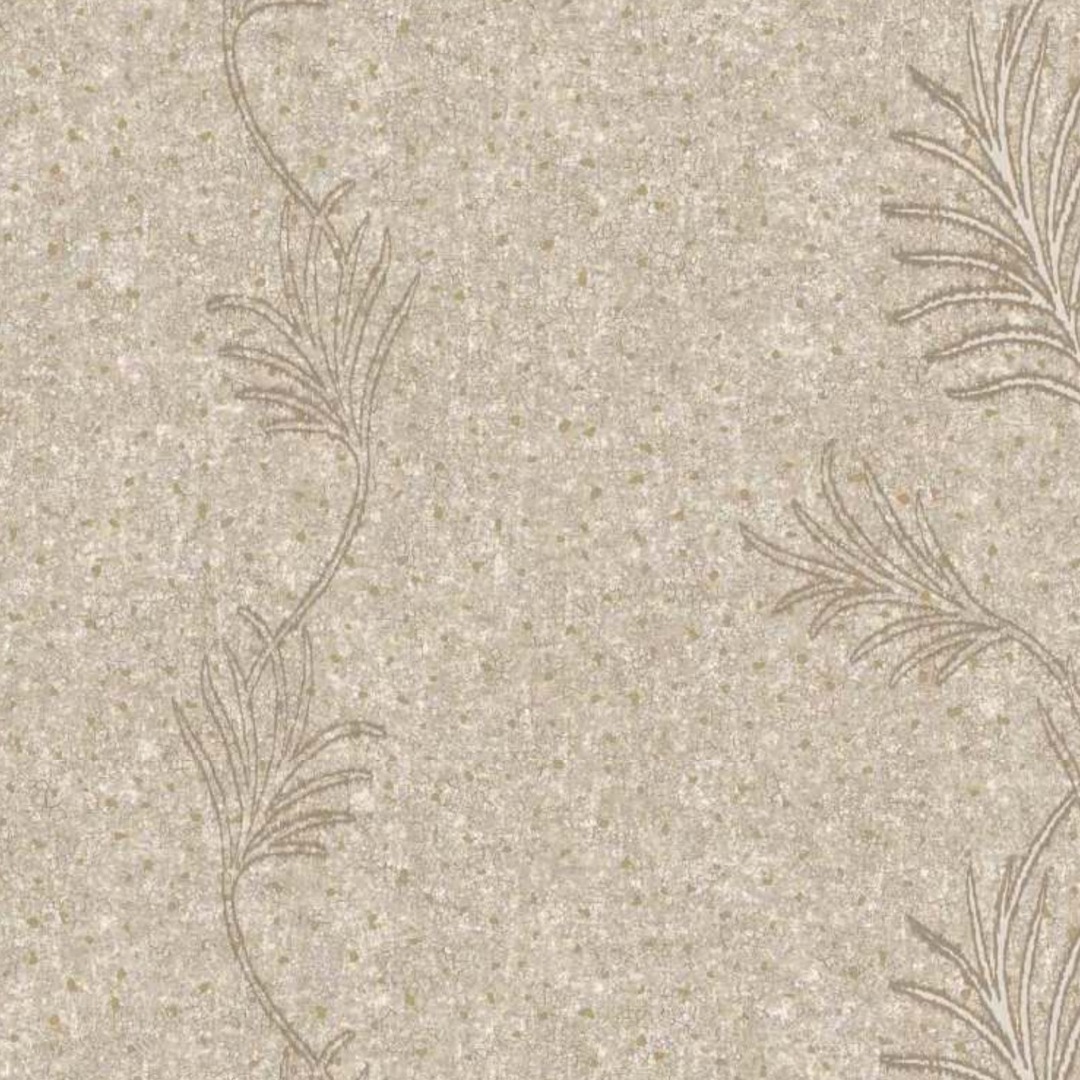 Sand Beige Feather Sprig Wallpaper