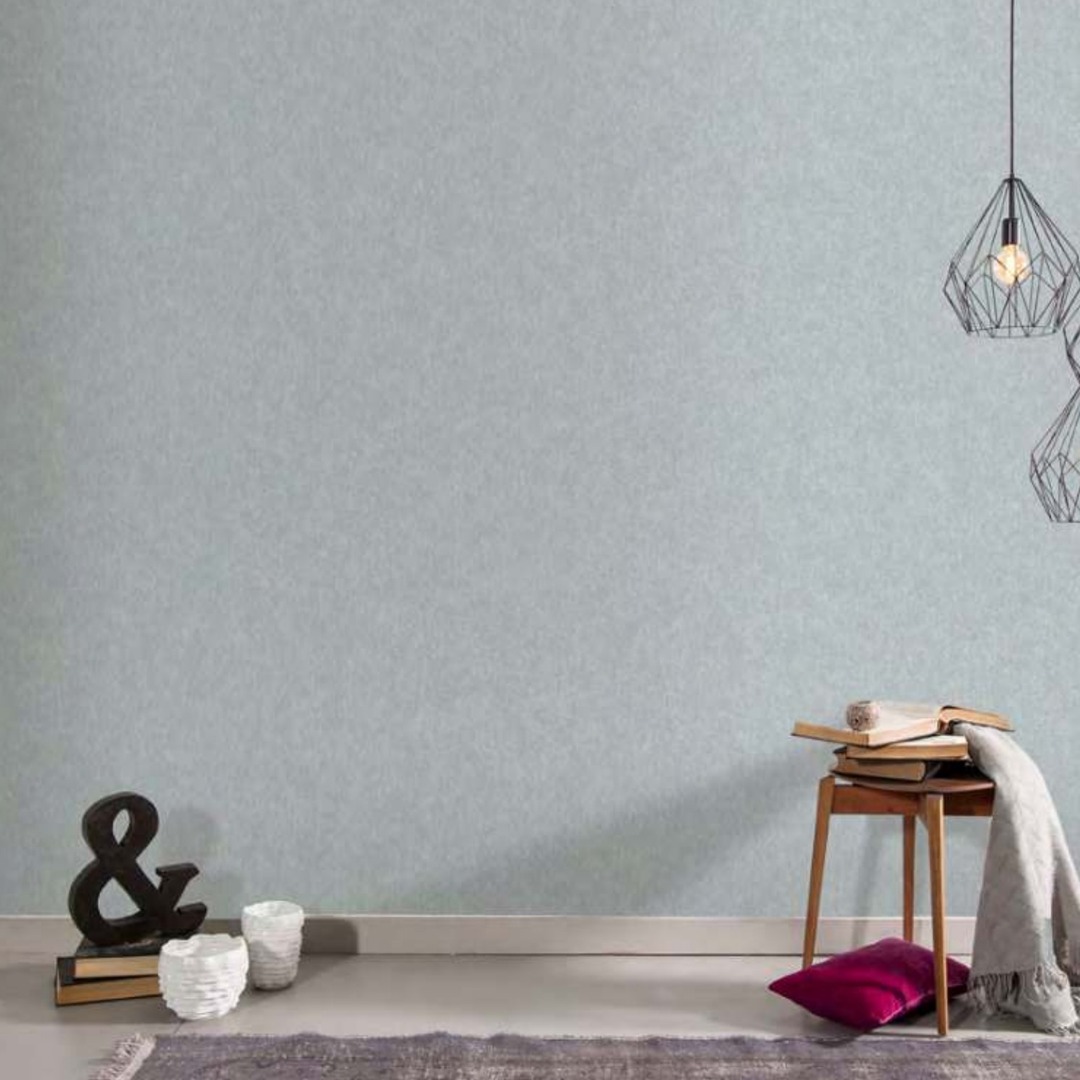 Soft Powder Blue Mottled Plain Wallpaper