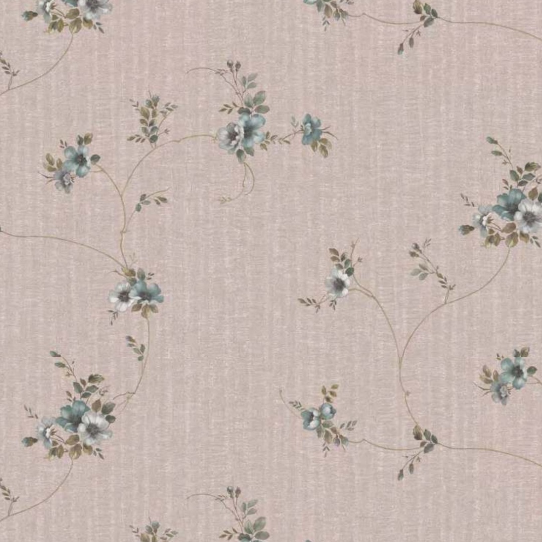 Blush Pink Floral Vine Trail Wallpaper
