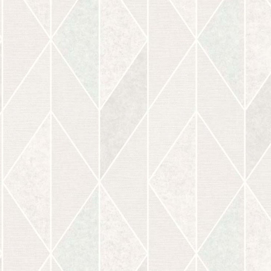 Soft White Marble Diamond Geometric Wallpaper