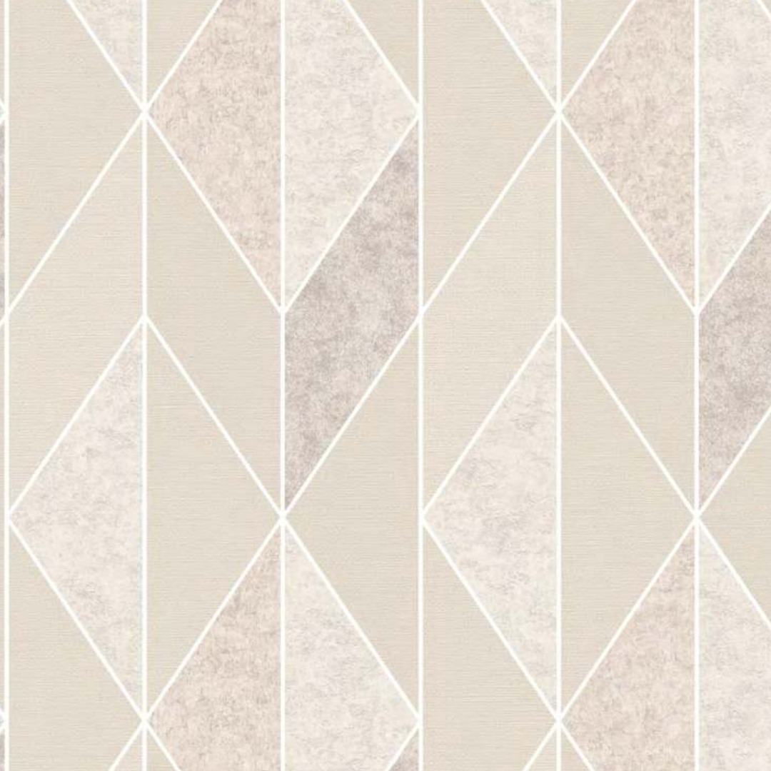 Cream Marble Diamond Geometric Wallpaper