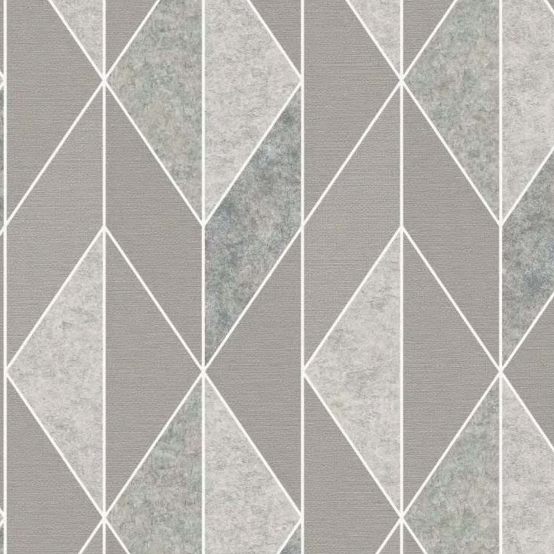 Stone Grey Marble Diamond Geometric Wallpaper