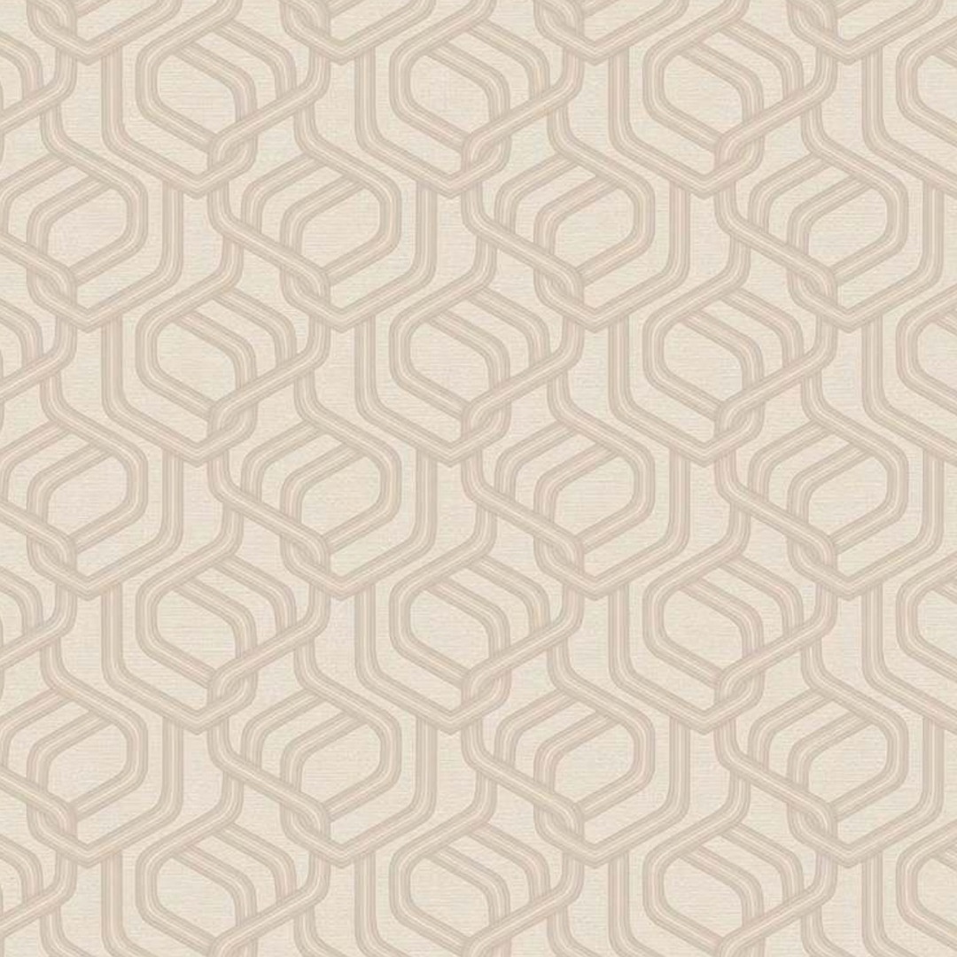 Soft Blush Beige Retro Hexagon Geometric Wallpaper