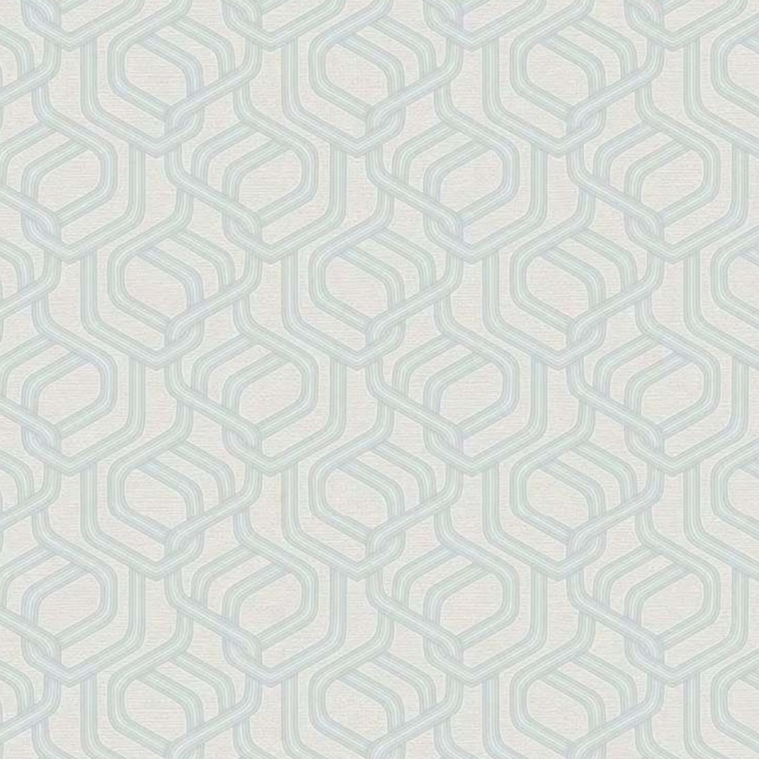 Pale Sage Green Retro Hexagon Geometric Wallpaper