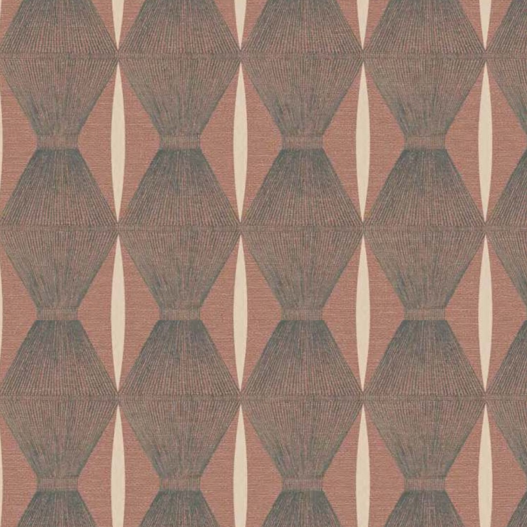 Terracotta Rust Brown Lantern Geometric Wallpaper