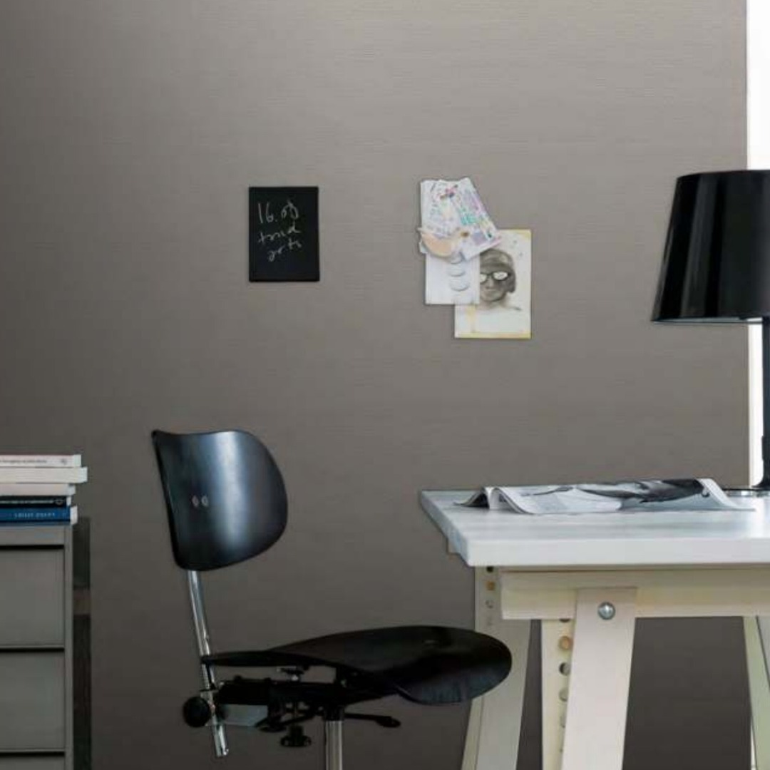 Warm Stone Grey Silk Plain Wallpaper