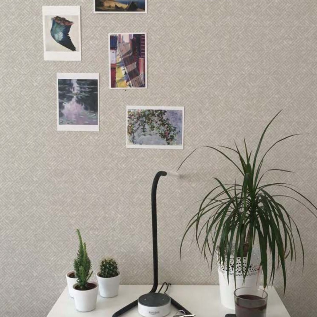 Pale Warm Grey Diagonal Basketweave Wallpaper