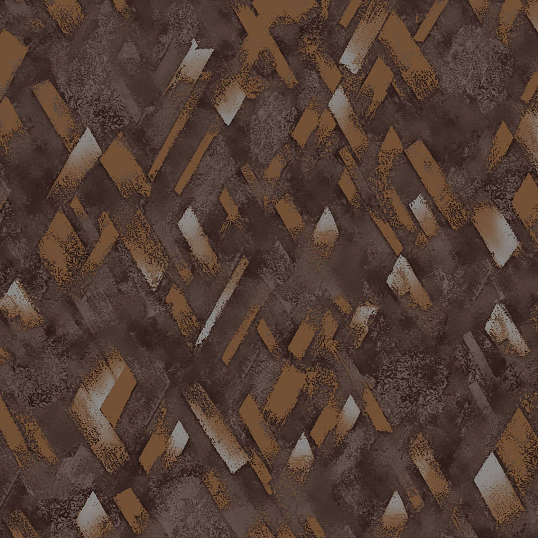 Copper Brown Diagonal Brushstroke Geometric Wallpaper