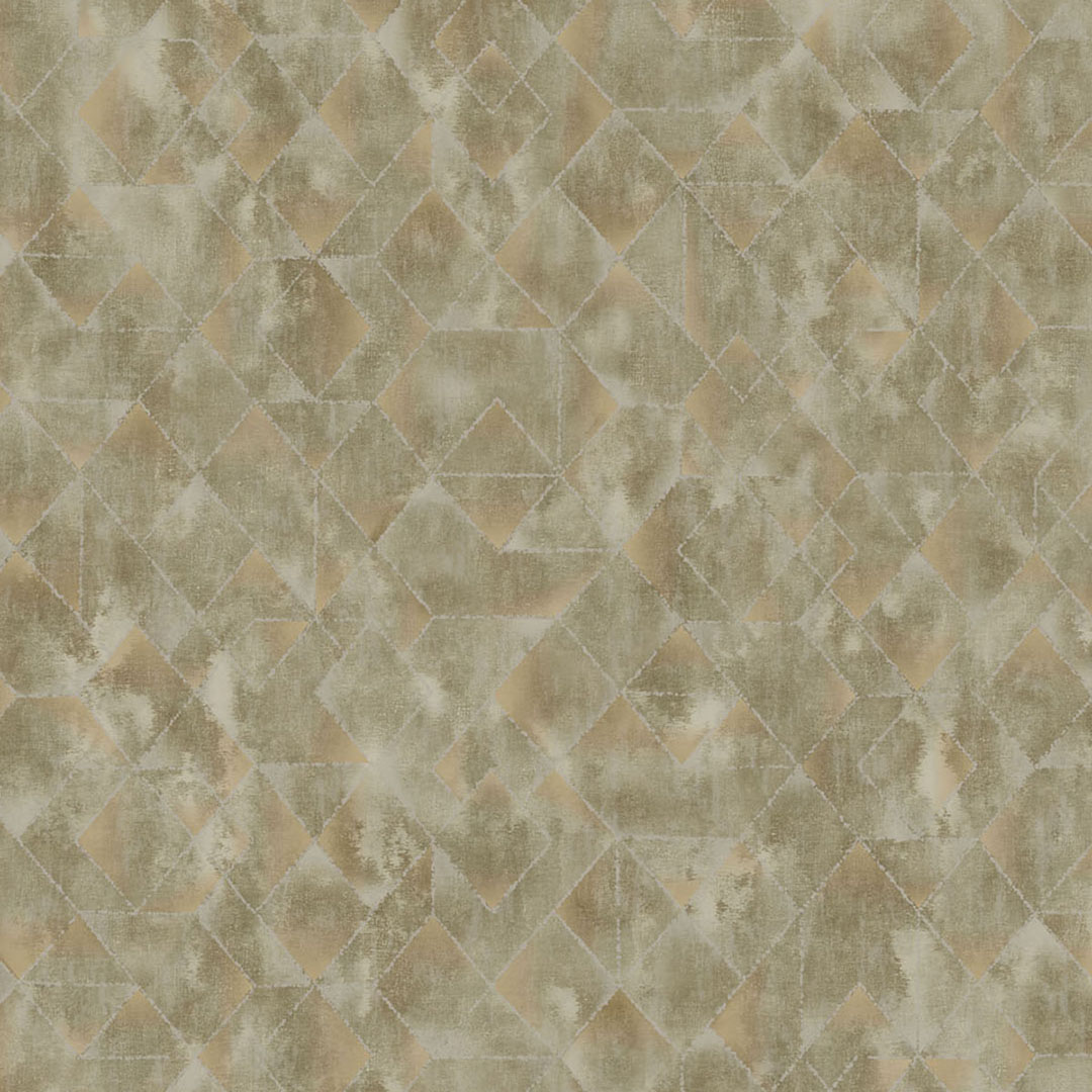 Beige Gold Distressed Diamond Geometric Wallpaper