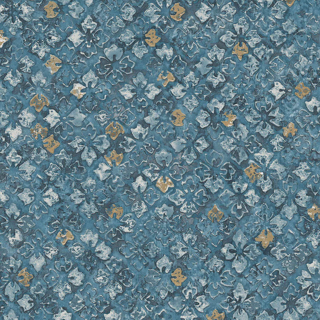 Blue Teal Moroccan Tile Mosaic Wallpaper