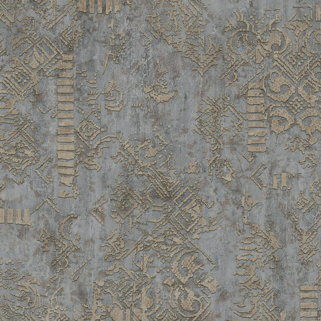 Grey Gold Tribal Kilim Wallpaper