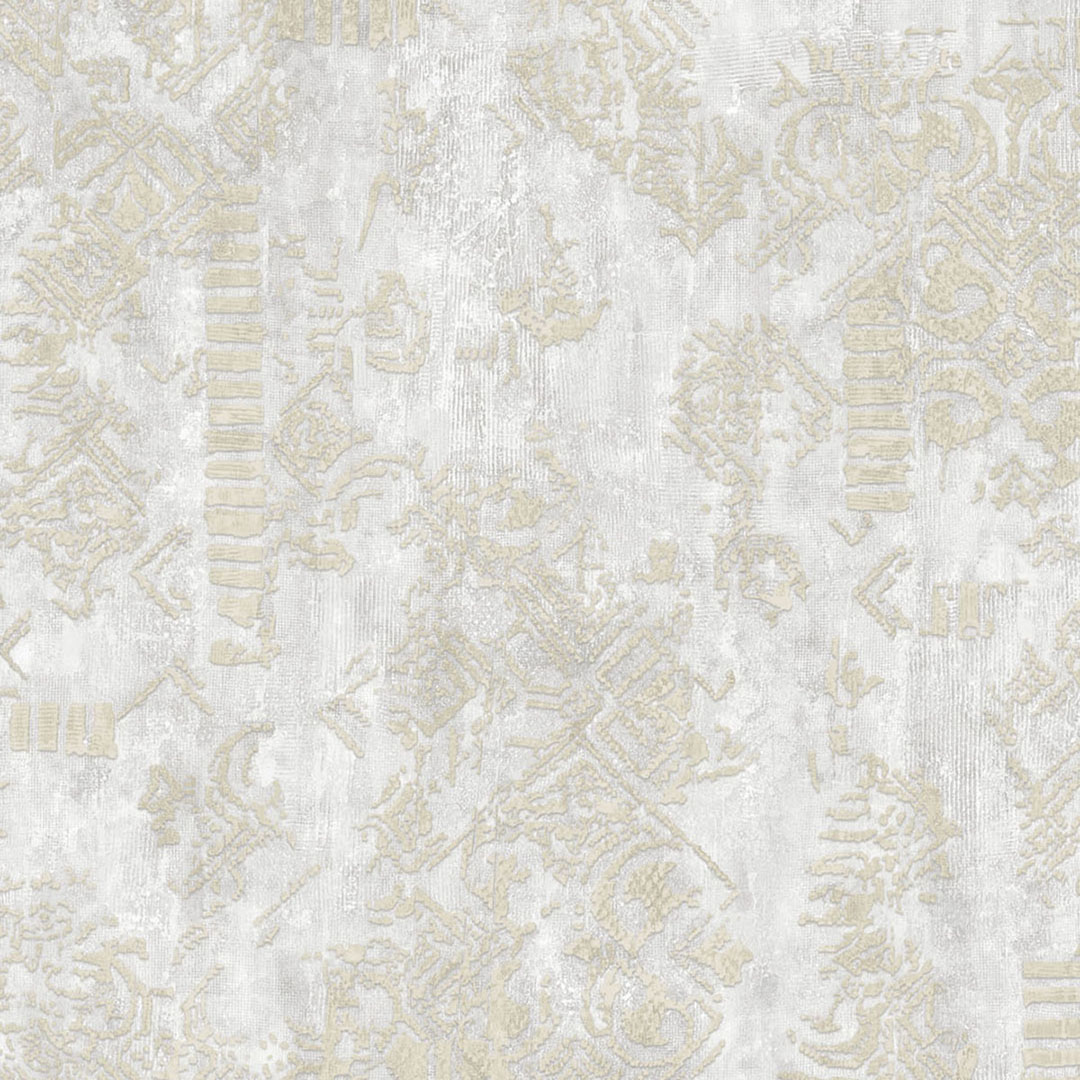 White Silver Tribal Kilim Wallpaper