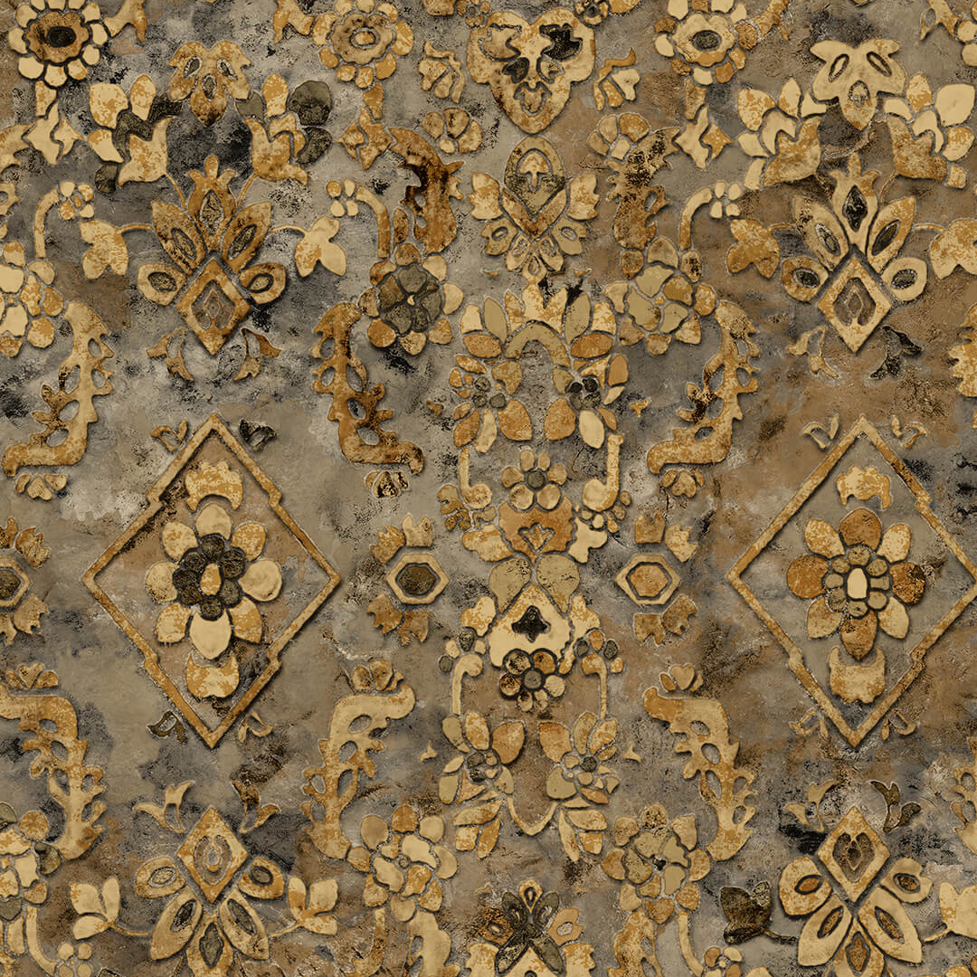 Beige Gold Vintage Persian Rug Damask Wallpaper