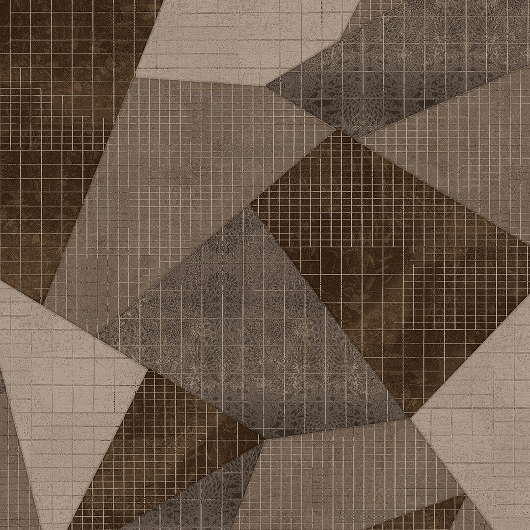 Brown Abstract Patchwork Geometric Wallpaper