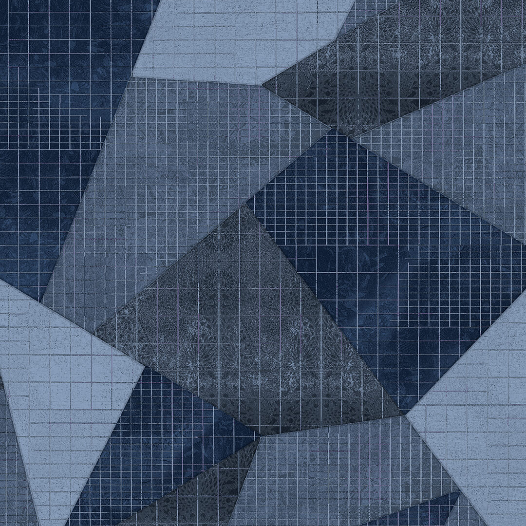 Navy Blue Abstract Patchwork Geometric Wallpaper