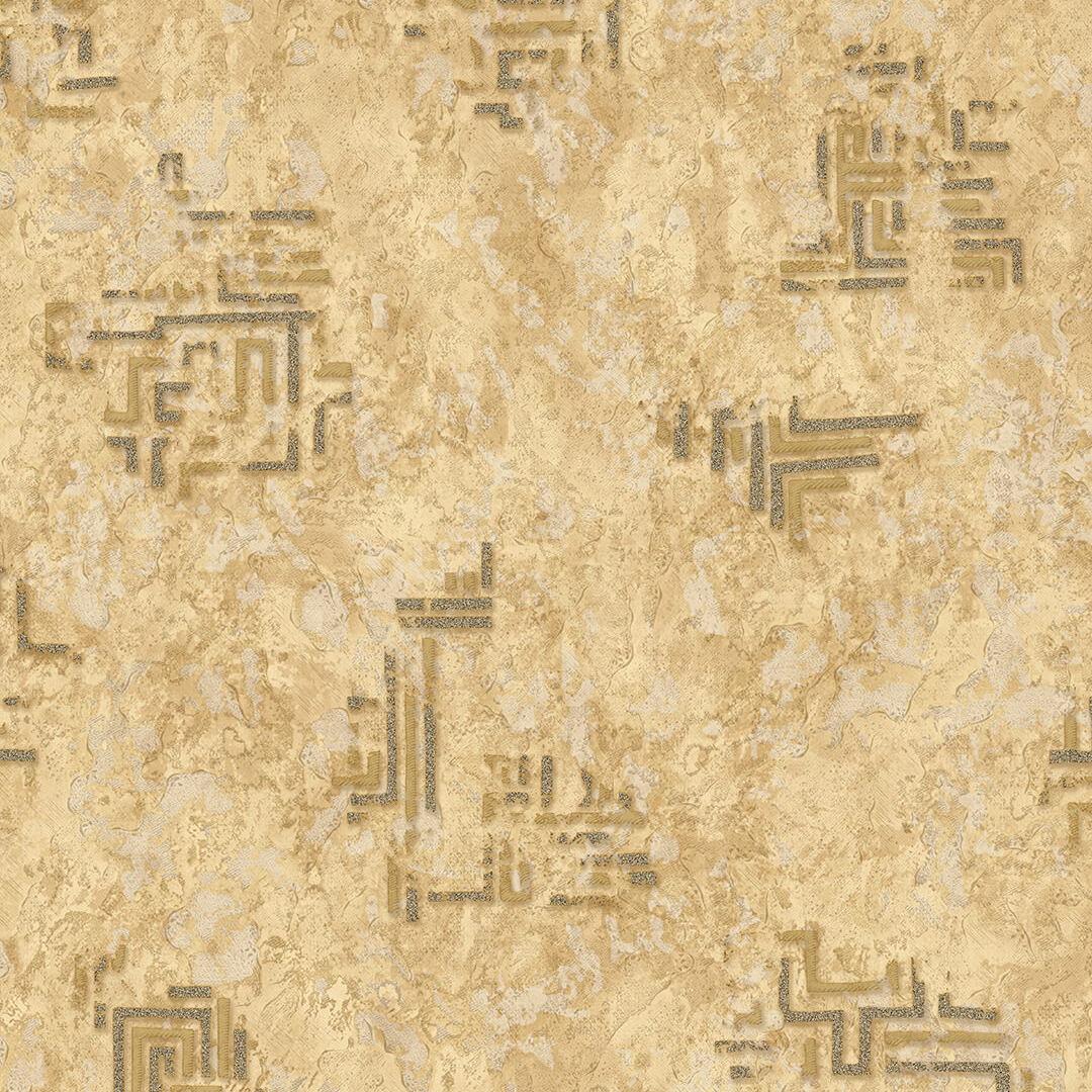 Beige Gold Greek Key Abstract Wallpaper