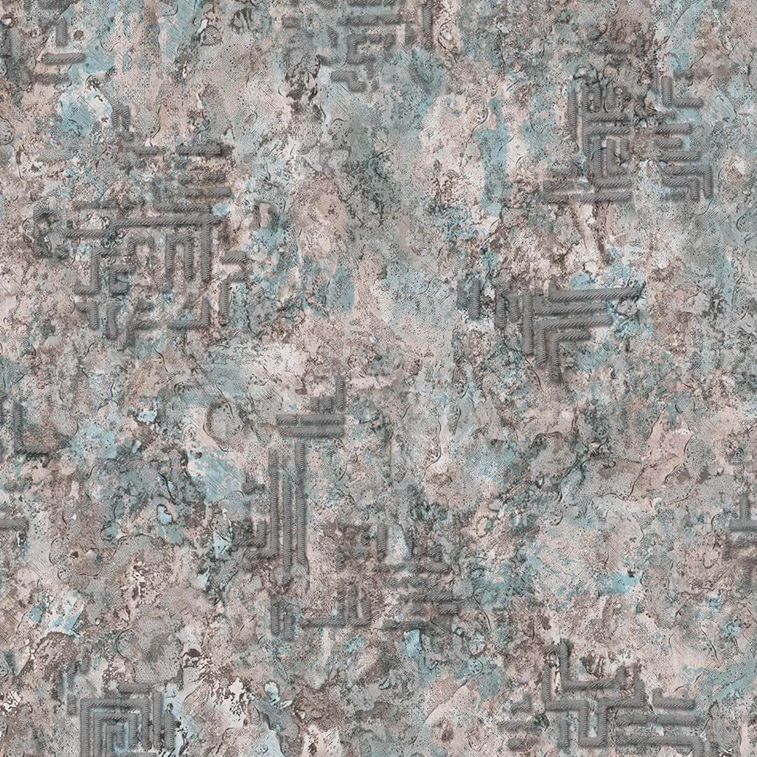 Blue Grey Greek Key Abstract Wallpaper