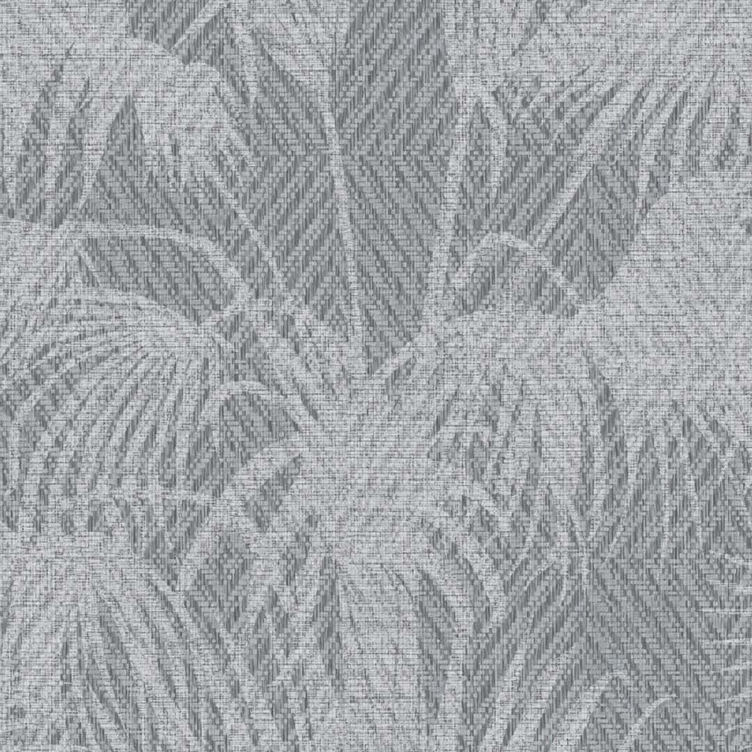 Soft Grey Palm Leaf Weave Wallpaper
