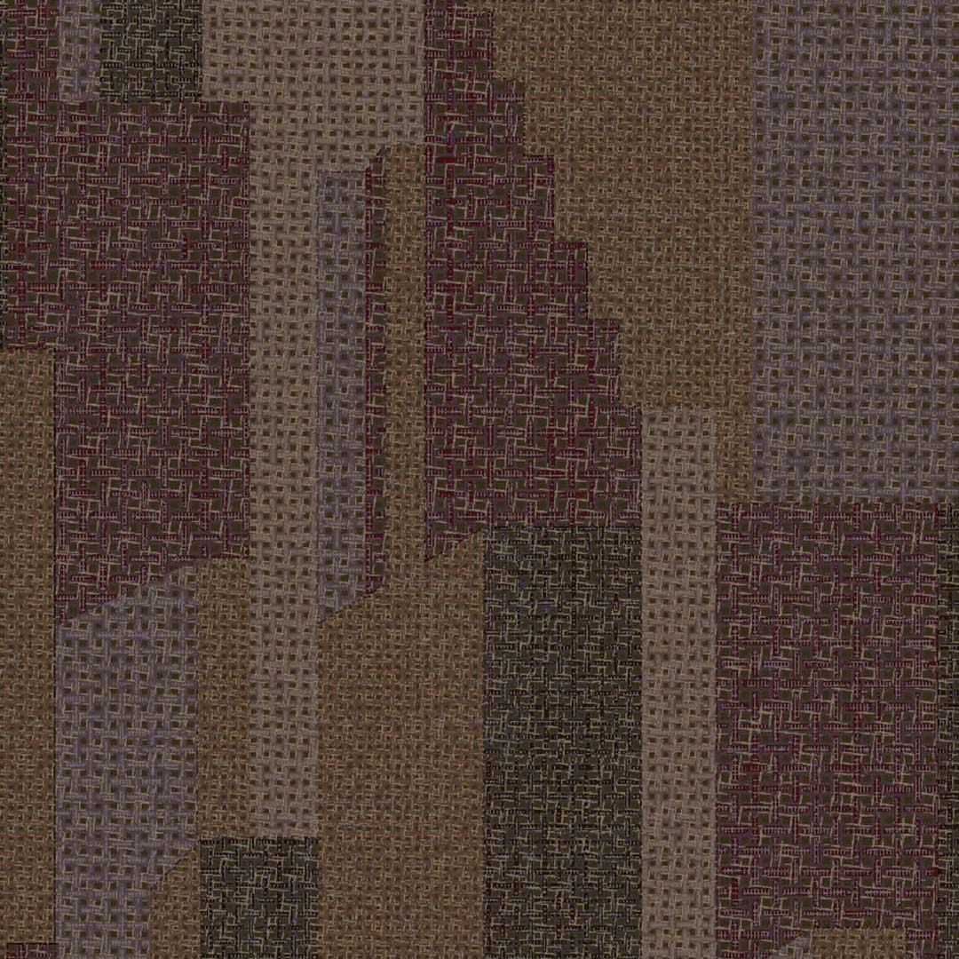 Burgundy & Mauve Patchwork Weave Wallpaper