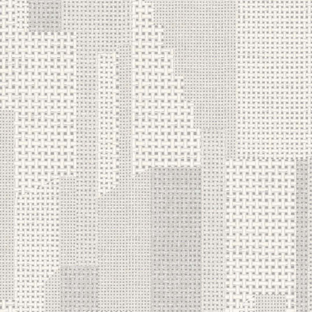 Silver Grey Patchwork Weave Wallpaper