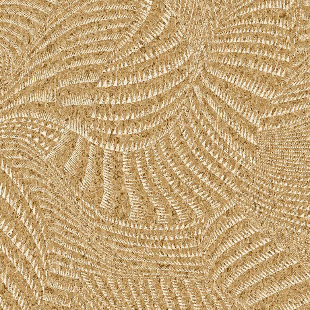 Golden Fan Raffia Weave Wallpaper