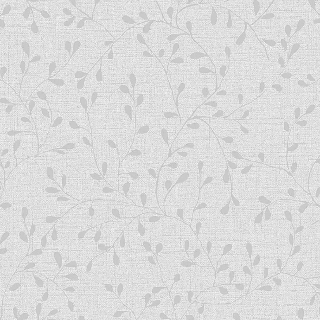 Light Grey Trailing Leaf Wallpaper