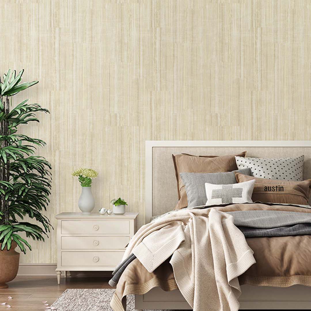 Cream Strie Bark Texture Wallpaper