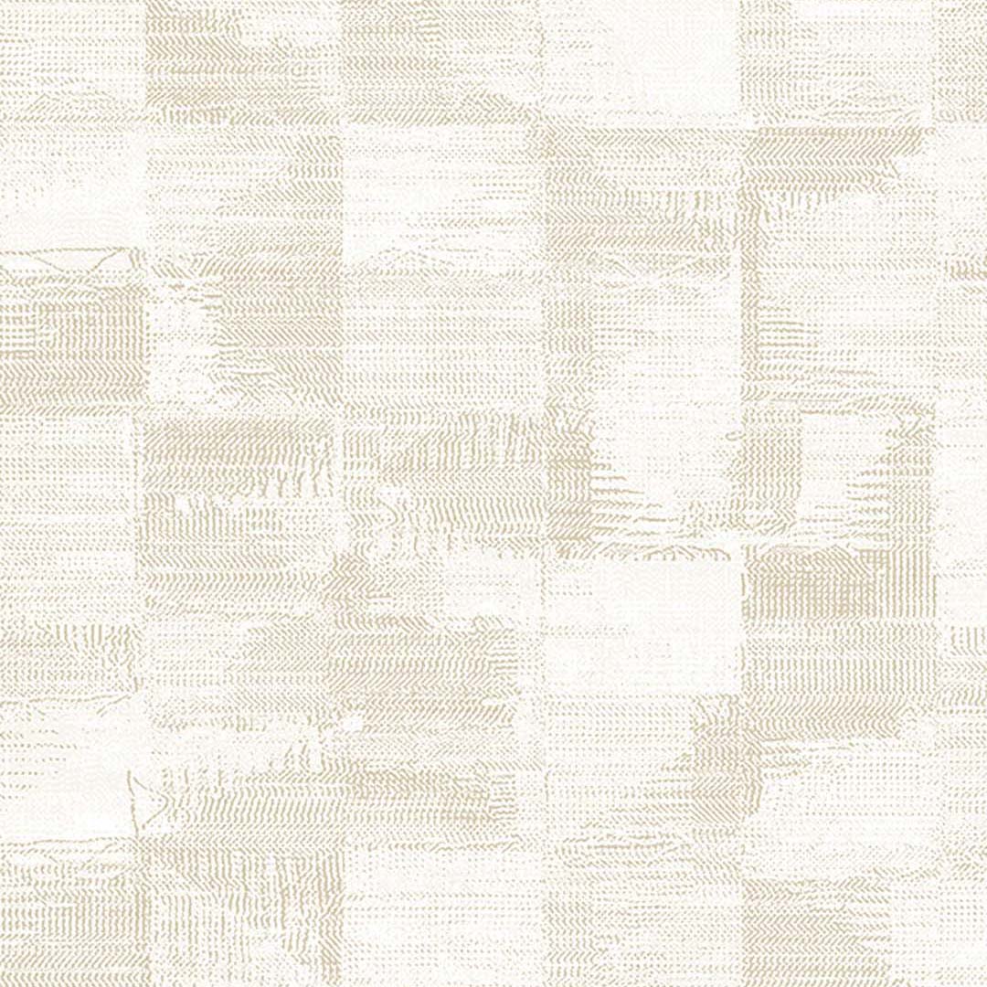Cream Distressed Check Texture Wallpaper