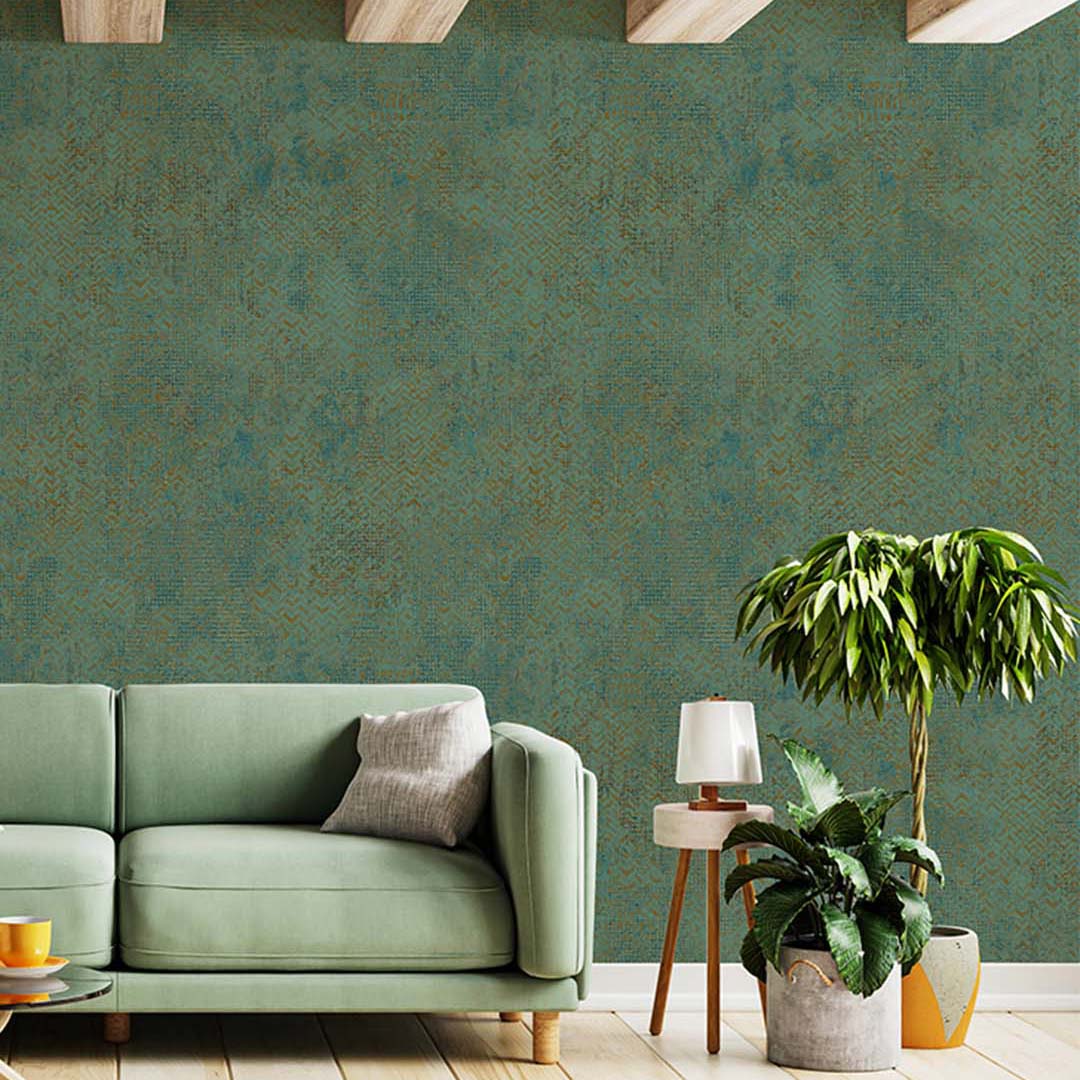 Teal Copper Distressed Texture Wallpaper