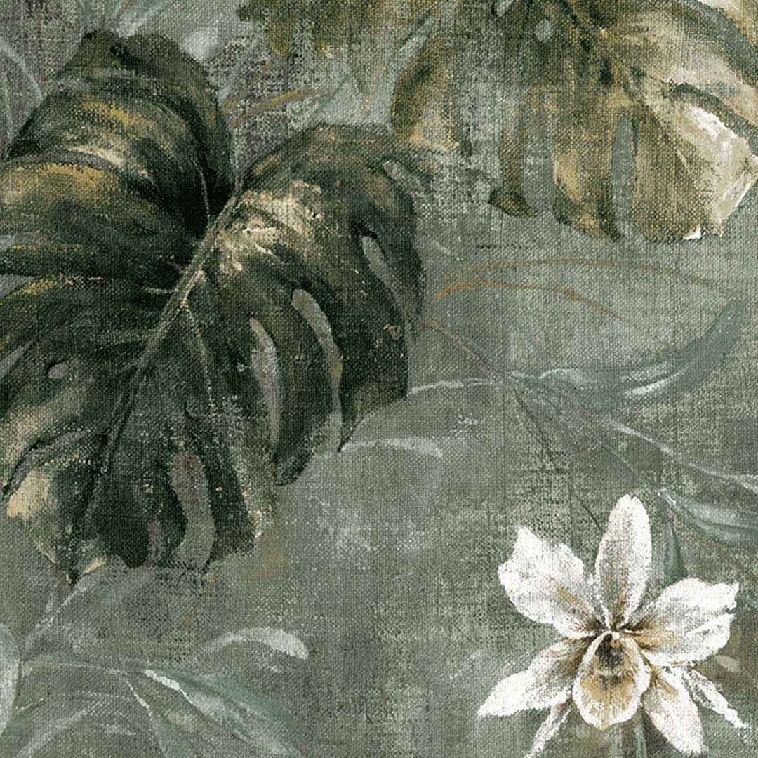 Sage Green Tropical Leaf Wallpaper