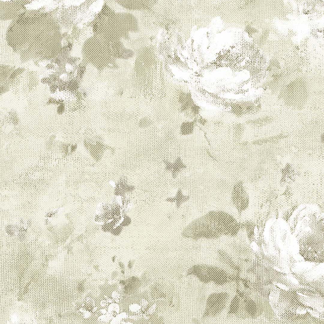 Sage Vintage Rose Floral Wallpaper