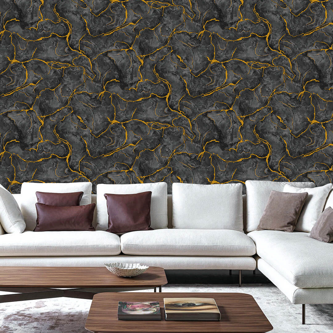 Black & Gold Marble Wallpaper