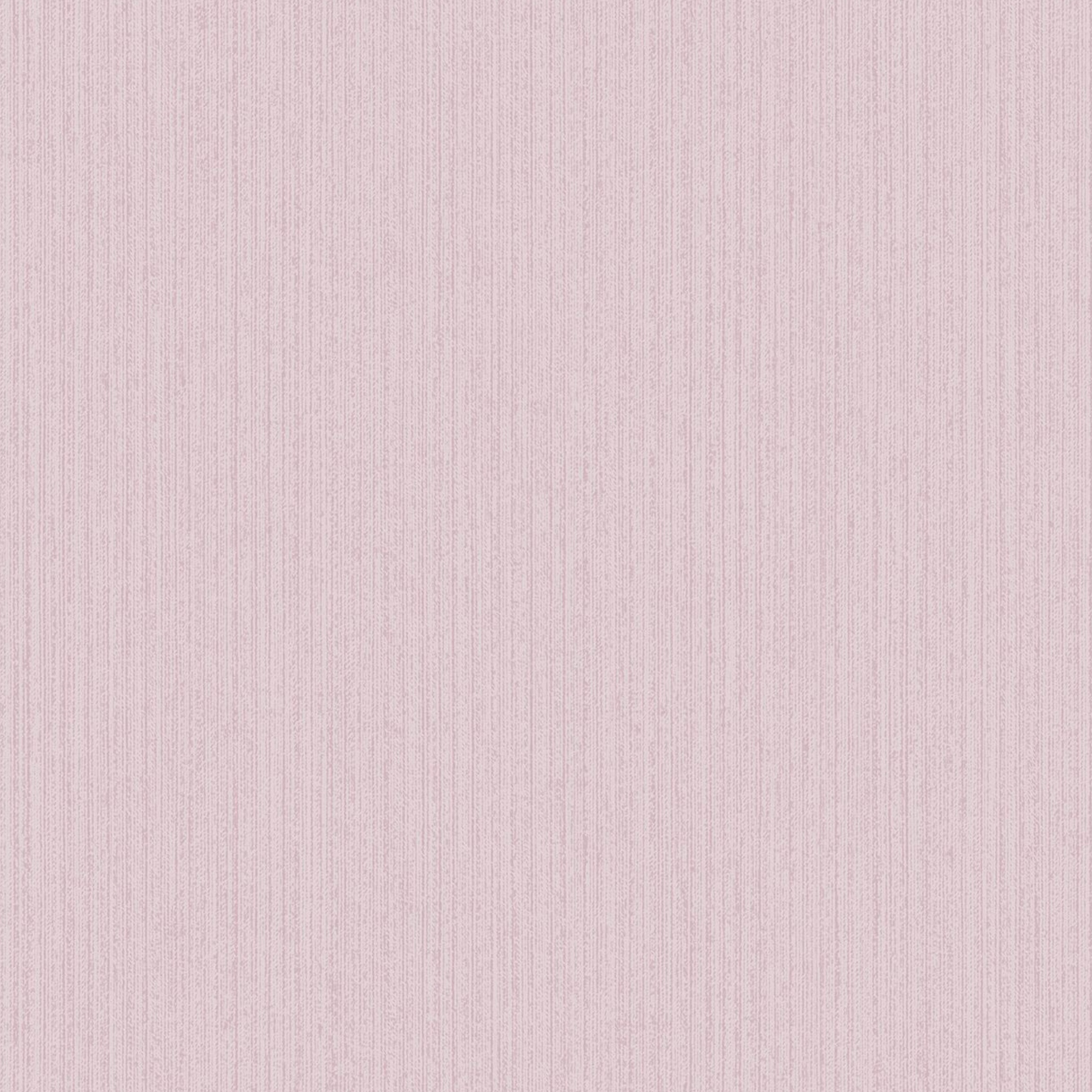 Pink Plain Fine Stripe Textured Wallpaper