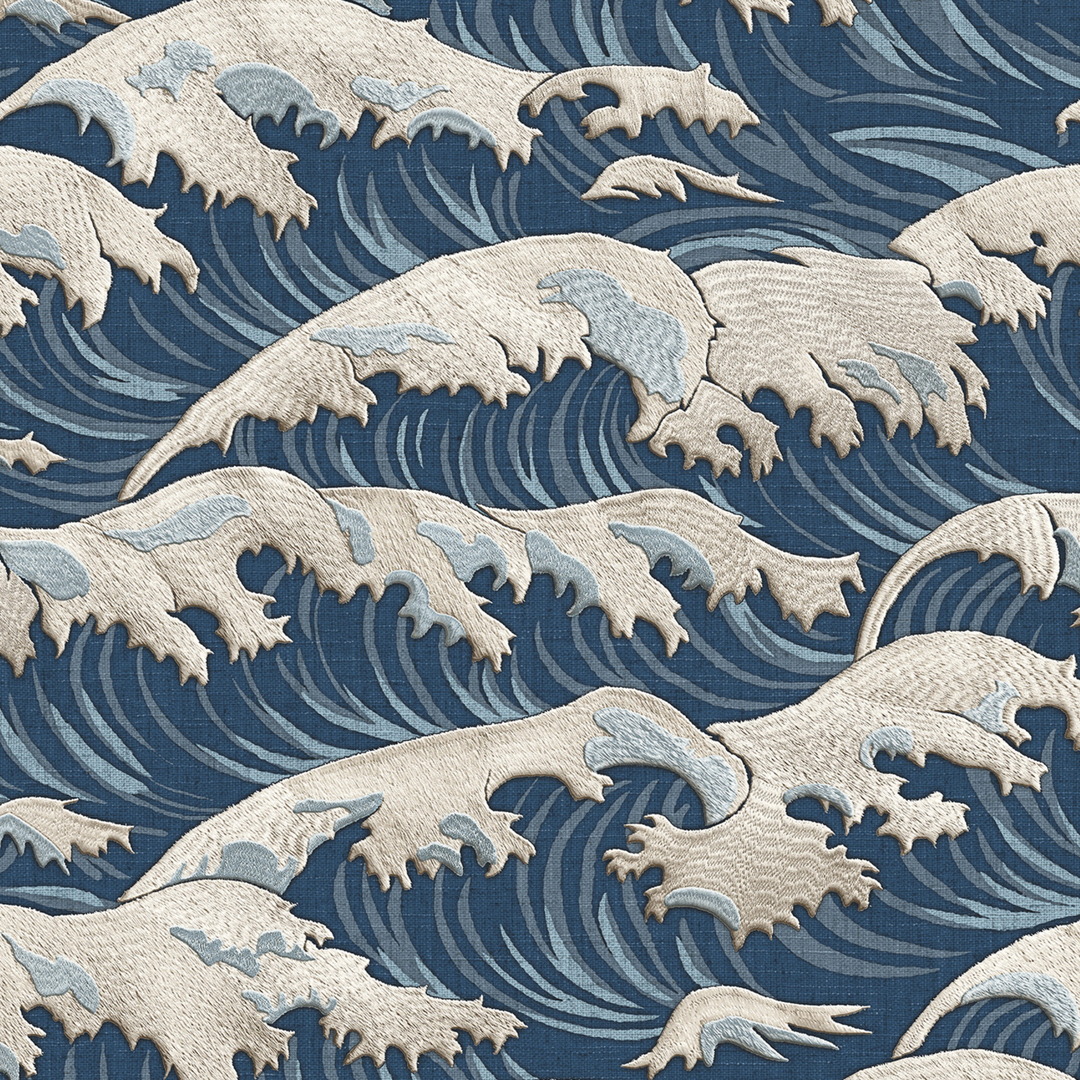 Blue Navy Ocean Wave Wallpaper