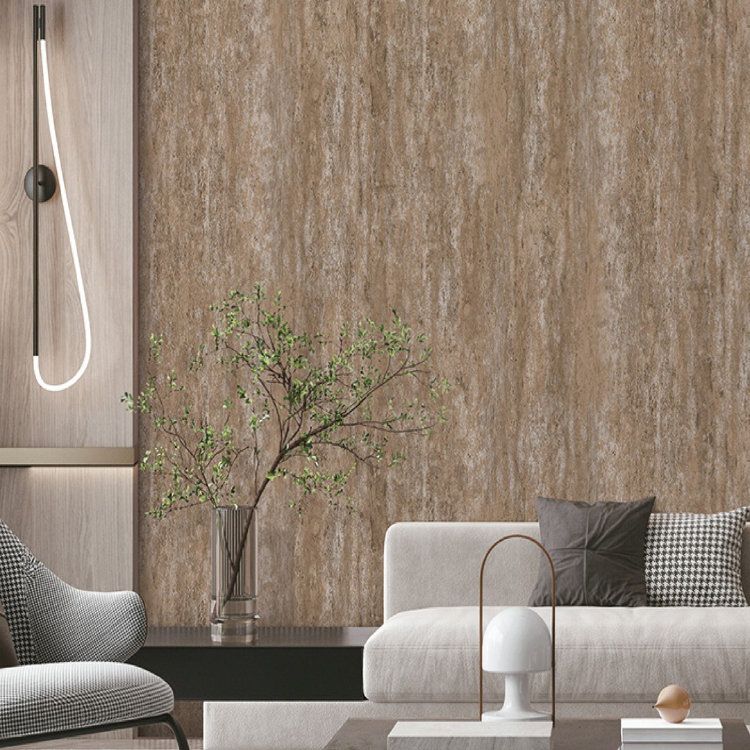 Brown Walnut Travertine Marble Wallpaper