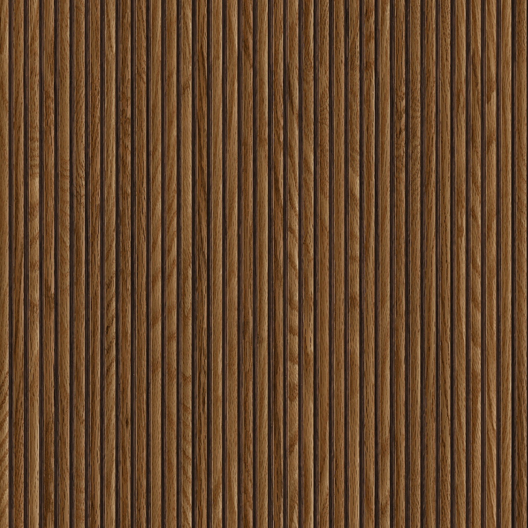 Brown Walnut Fluted Wood Panel Wallpaper