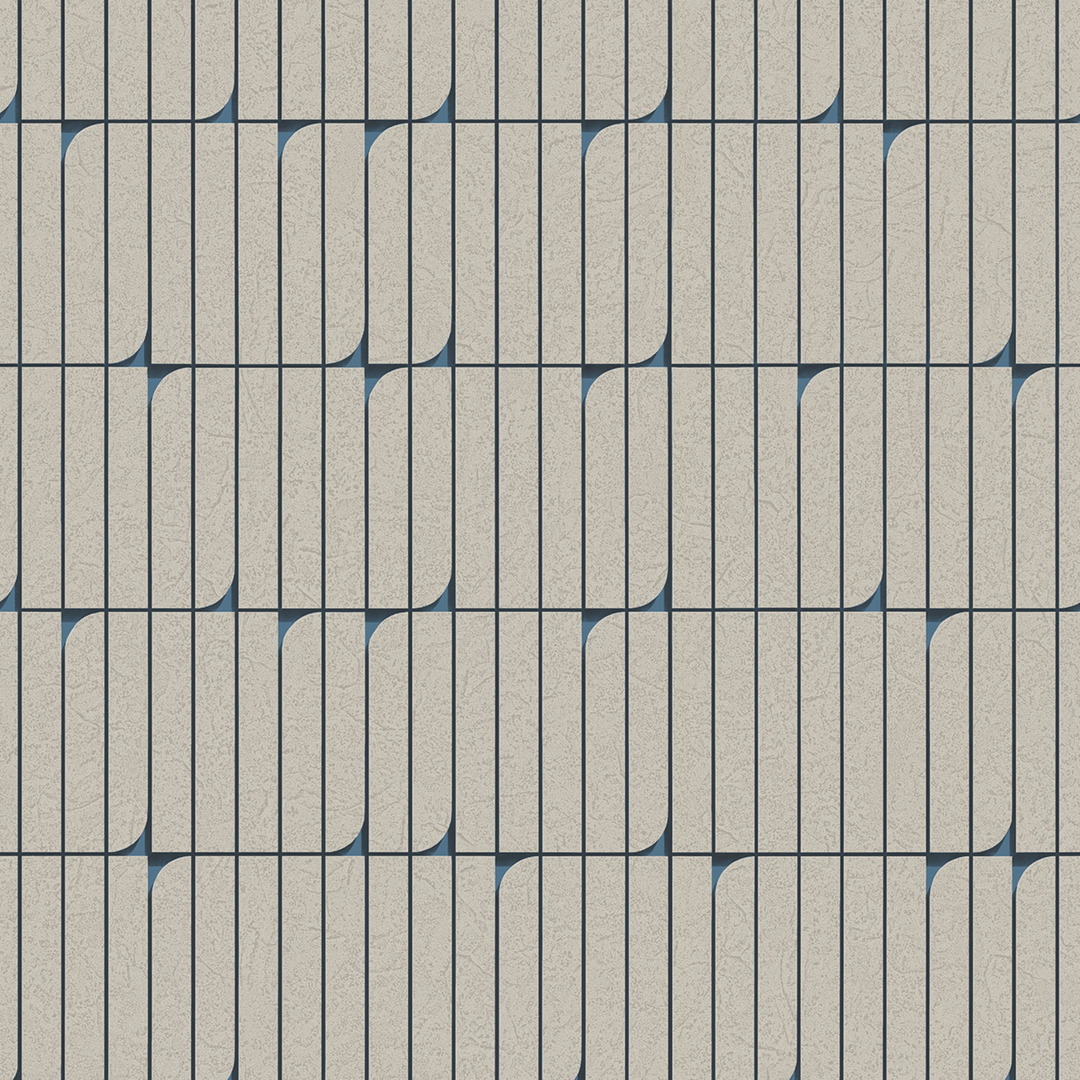 Grey Navy 3D Kit Kat Tile Geometric Wallpaper