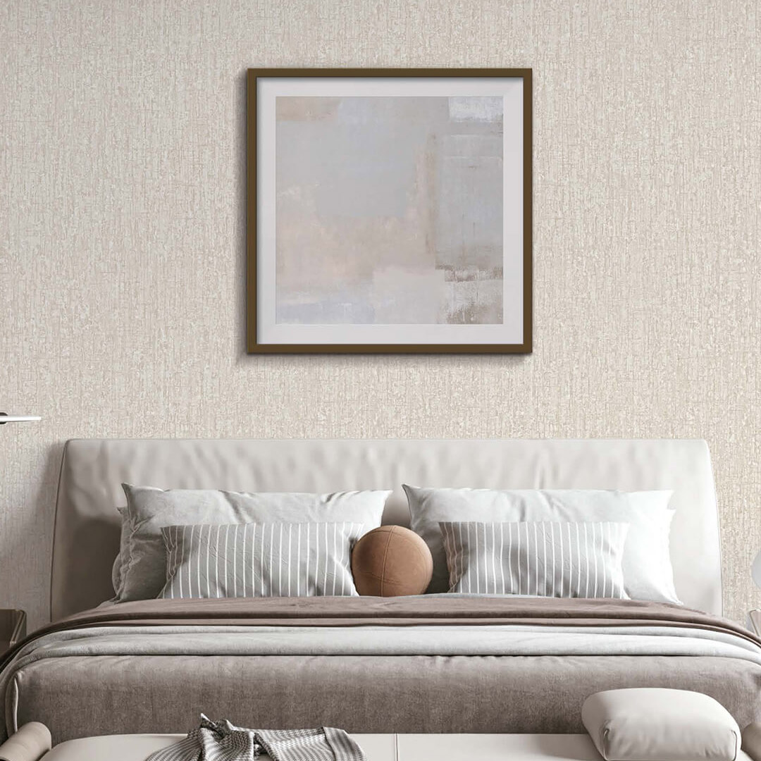 Beige & Gold Vertical Bark Crackle Plaster Wallpaper