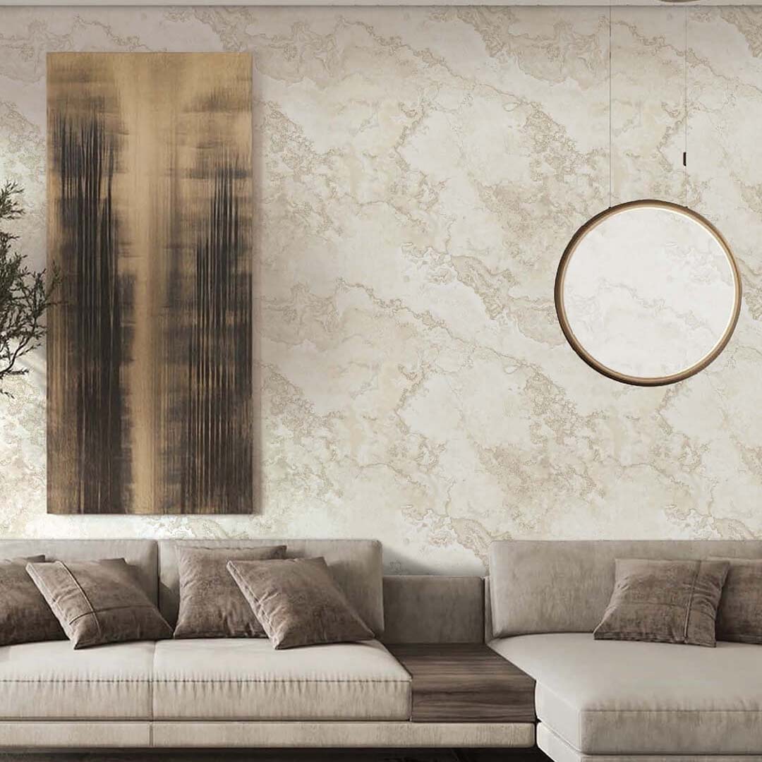Cream Travertine Marble Wallpaper