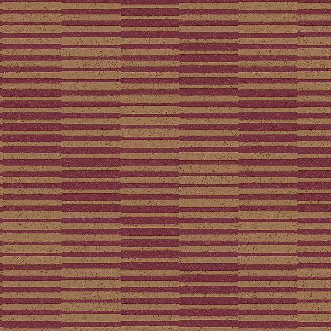 Burgundy Red & Tan Broken Dash Stripe Wallpaper
