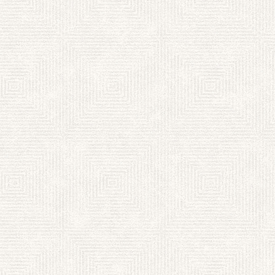 Pure White Concentric Square Maze Geometric Wallpaper